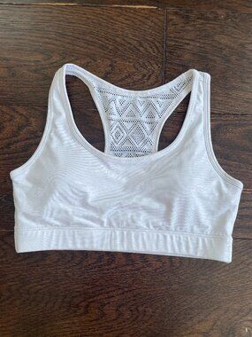 Zyia white mesh back sports bra Size M